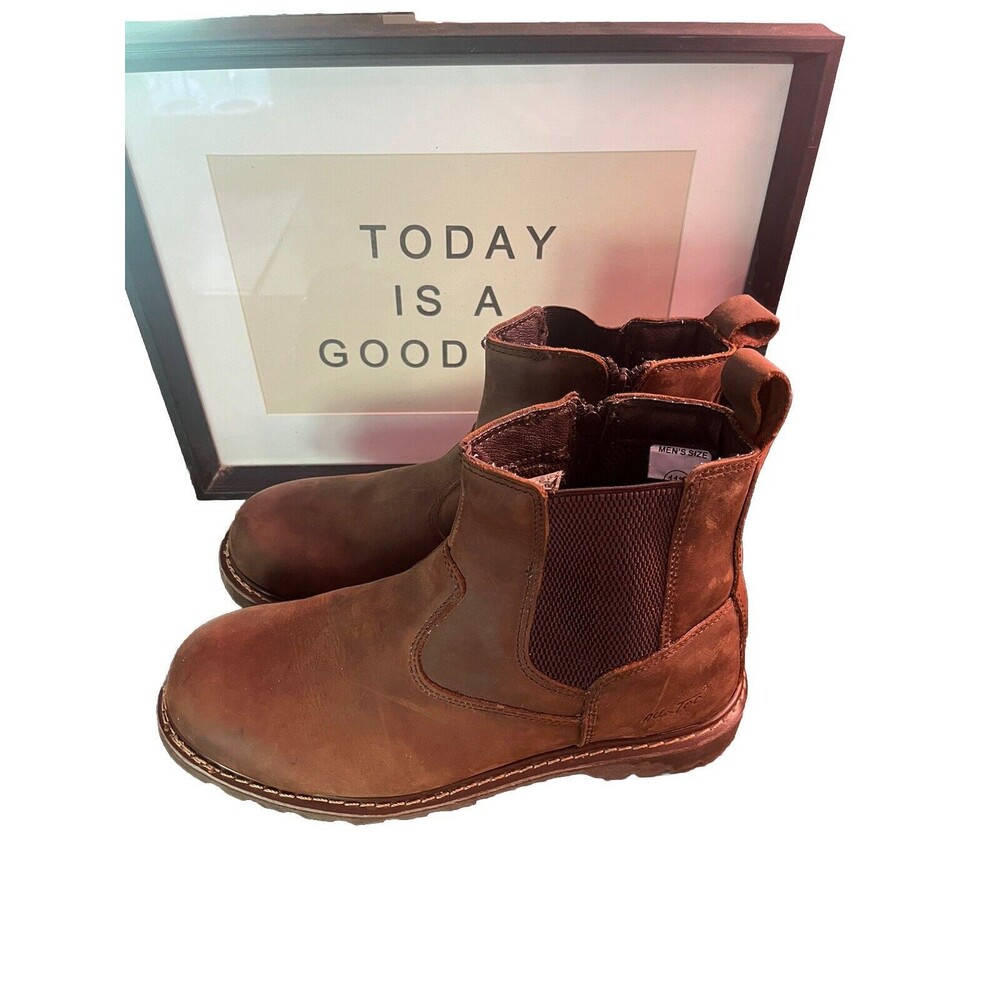 AdTech Men's 6" Leather Soft Toe Australian Boots Brown Size 11.5 W